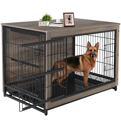 #ad Dog Crate Furniture End Table Wooden Dog Cage Indoor Kennel for Dogs up to 80 lb $189.99