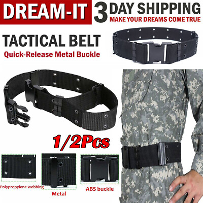 #ad 1 2PCS Military Tactical Belts Army Adjustable Quick Release Buckle Waistband US $8.99