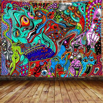 #ad Monster Trippy Extra Large Tapestry Wall Hanging Psychedelic Fabric Room Decor $13.36