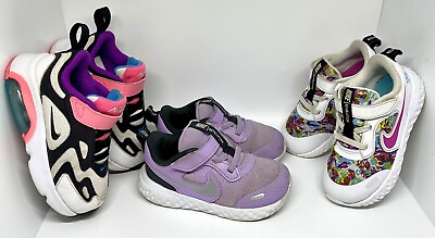 #ad NIKE Revolution Air Max Toddler Girl Shoe Lot Of 3 Size 8C $35.00