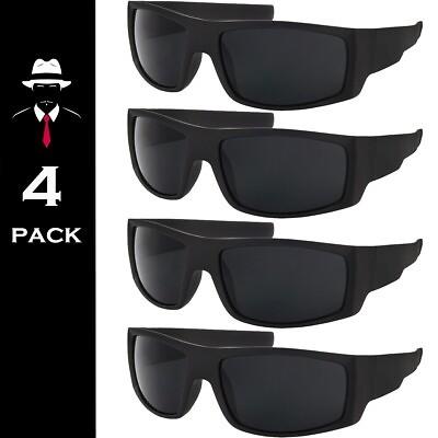 #ad Mens Sunglasses OG Super Dark Lens Biker Wrap Locs Like Style Sport Style New $11.95