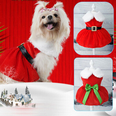 #ad Christmas Pet Dog Clothes Small Dogs Cosplay Fancy Princess Puppy Luxury Clothes $4.09