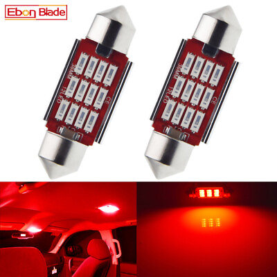 #ad 2X 36mm Canbus LED Interior Festoon Dome Map License Plate Light Bulb Red 12V AC AU $7.26