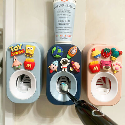 #ad Dispenser Toothpaste Squeezer for Children Household Cartoon Toothbrush Holder $40.78