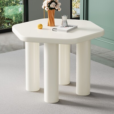#ad Guyii White Hexagonal Dining Table Kitchen Table Breakfast Table for Dining Room $385.99