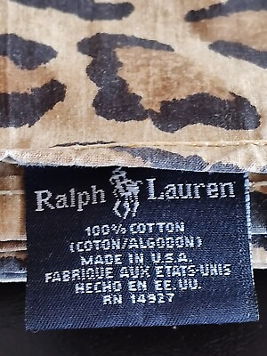 #ad Ralph Lauren Aragon Neutral Animal Print Twin Flat Sheet 100%cotton $55.00