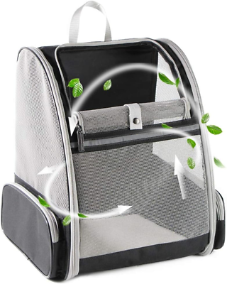 #ad Texsens Innovative Traveler Bubble Backpack Pet Carriers for Cats and Dogs Black $36.88