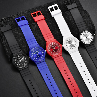 #ad Ultra thin Unisex Children Adult Watch Silicone Strap Analog Quartz Wristwatch GBP 5.99
