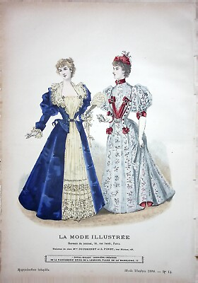 #ad Engraving Fashion Colours La Fashion Illustrated IN 1896 Number 14 $21.88