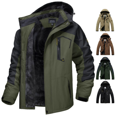 #ad Mens Winter Warm Jacket Coats Casual Outdoor Ski Snow Hooded Waterproof Outwear $56.72