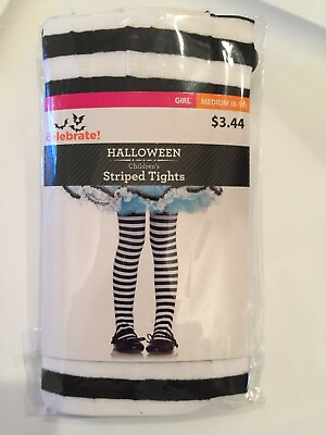 #ad Girls Halloween Striped Tights Costumes Accessory Size S M Red White Purple NEW $13.12