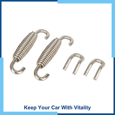 #ad Universal Pack 2 45mm Motorcycle Exhaust Pipe System Muffler Coil Spring Hooks $15.69