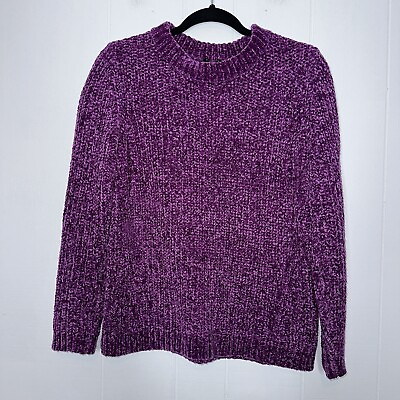 #ad Talbots Women’s Chenille Knit Sweater Purple Size Medium $18.74