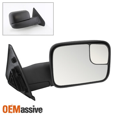 #ad Fit 2002 2008 Dodge Ram Passenger Manual Rotatable Towing Trailer Side Mirror $52.99