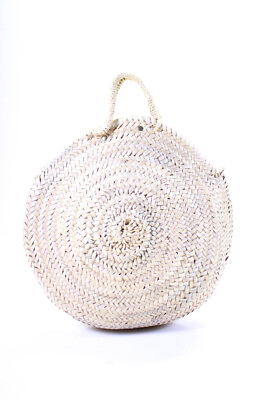 #ad 58 Edit by Marrakech Womens Woven Straw Round Top Handle Tote Handbag Natural $42.69