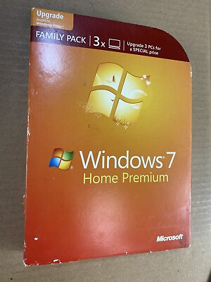 #ad Genuine Microsoft Windows 7 Home Premium Family Pack 64 Bit Retail Product Key $29.74