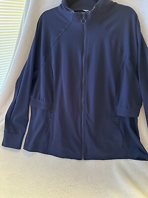 #ad Fabletics NWOT Jacket Jogging Casual Work Every day Womens 3X Navy Blue $39.99