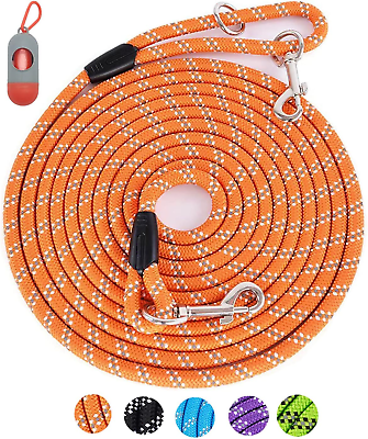 #ad Long Dog Rope Leash for Dog Training 10mm*30FT Reflective Threads Check Cord ... $23.27