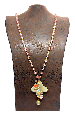 #ad Beautiful Necklace With Gemstone And Colourful Crystals By Michal Negrin #725# $120.93