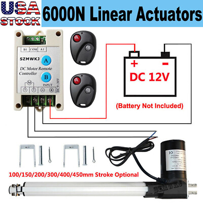 #ad 12V 6000N Linear Actuator Electric Motor Controller Kit Auto Lift Door Opener CL $66.99