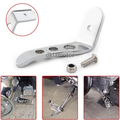 #ad For Harley Touring 91 21 Motorcycle Chrome Stand Kickstand Extension Foot Pedal $12.14