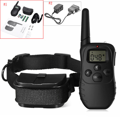Dog Shock Training Collar Rechargeable LCD Remote Control Waterproof 330 Yards $8.79