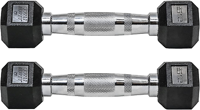 #ad Elite Hex Dumbbells with Steel Handles and Rubber Encased Ends $29.32