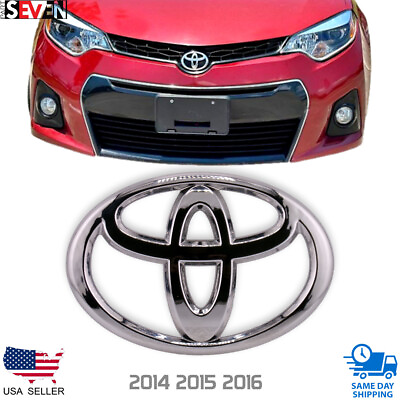 #ad 🔥🔥14 16 NEW TOYOTA COROLLA 🔥🔥 EMBLEM CHROME FRONT GRILLE 2014 2015 2016 logo $27.00