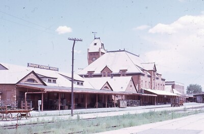 #ad ATSF SANTA FE Railroad Train Station Depot PUEBLO CO Original 1968 Photo Slide $7.99