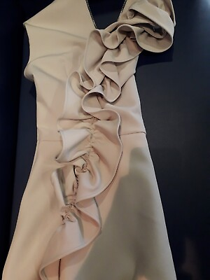 #ad Miss Selfridge White Dress Designer Dress Bridesmaids Dress UK Size 8 Frilly GBP 29.99