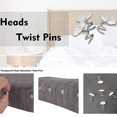 #ad 1 Set Twist Pins Clear Fabric Twist Pins Couch Chair Crafts DIY Locating Pins $3.85