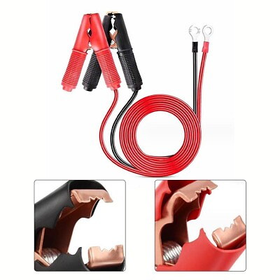 #ad Red and Black For Car Battery Clamp Cable Set of 2 Reliable Power Connection $13.38