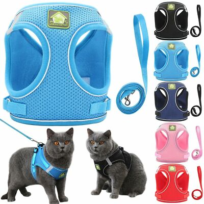 #ad Mesh Padded Soft Puppy Pet Dog Harness Breathable Comfortable Vest Chest Leash $7.63