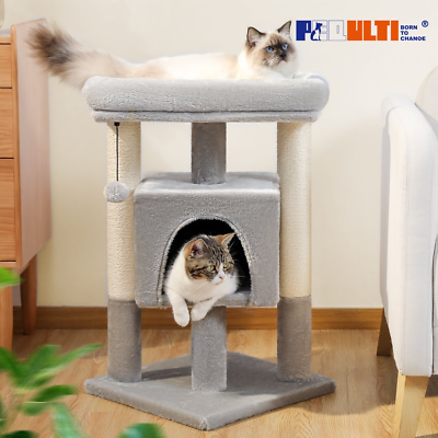 #ad 28quot; Small Cat Tree Cat Tower with Big Top Perch for Kittens amp; Medium Size Cats $56.81