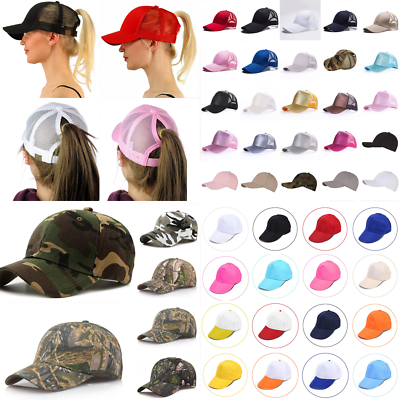 #ad Glitter Ponytail Baseball Caps Women Messy Bun Adjustable Snapback Hip Hop Hat # $4.99