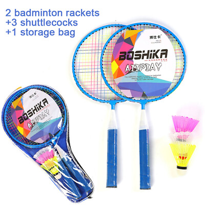 #ad 1 Pair Children Badminton Rackets Ball Set Sports Game Toy Kids Indoor Outdo ❤TH $14.94