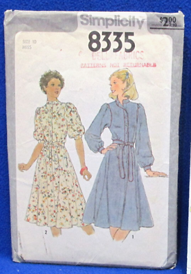 #ad Simplicity 8335 Miss Size 10 Dress Dresses Sewing Pattern Vintage $7.99