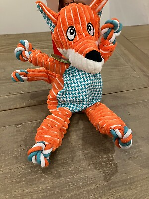 #ad kong floppy knots dog toy new fox orange internal knotted ropes $14.99