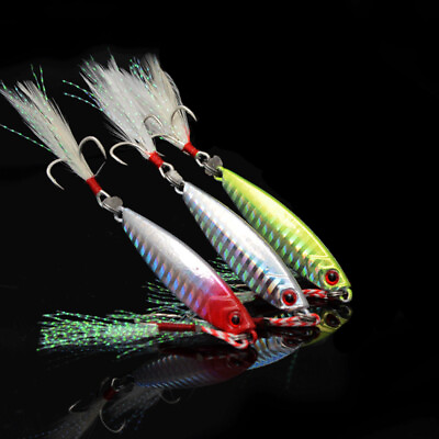 #ad 3pcs Freshwater Fishing Lures with Assist Hook Slow Pitch Jig for Trout Pike $9.52