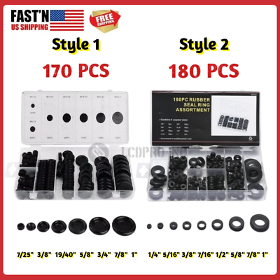 #ad #ad 170 180 Rubber Grommet Assortment Kit Set Firewall Hole Electrical Wiring Gasket $10.78