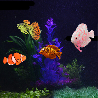 #ad 1PC Ornamental Fish Aquarium Simulation Tasteless Fake Goldfish With Sucker $7.25