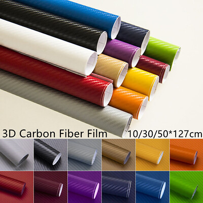 #ad Waterproof Decal Paper Carbon Fiber Vinyl Car Wrap Sheet Sticker 3D Roll Film $8.19