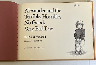 #ad Alexander and the Terrible Horrible No Good Very Bad Day Hardcover $30.95
