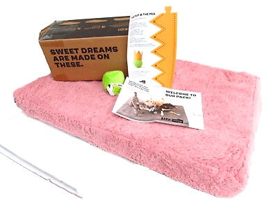 #ad BarkBox Bark Home Rectangle Memory Foam Soft Plush Pink NIB Dog Bed Medium $27.00