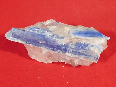 #ad 100% Natural Bright BLUE KYANITE Crystal Cluster on TRANSLUCENT Quartz 129gr $14.99