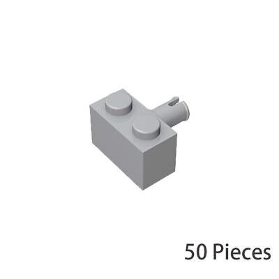#ad Light Gray Part 2458 Brick Special 1X2 with Pin Building Pieces 50x High Quality $11.14