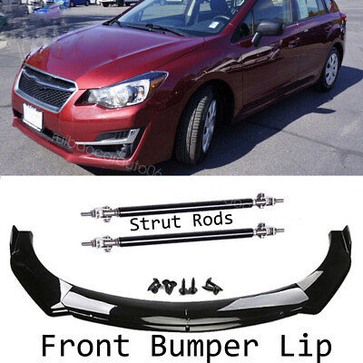 #ad For Subaru Impreza Hatchback Car Front Bumper Lip Spoiler With Strut Rods $79.99