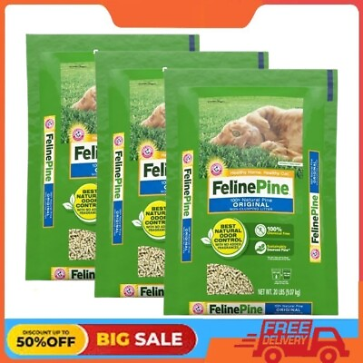 #ad Feline Pine Original 100% Natural Cat Litter 20lb x 3 packs Free Shipping $30.86