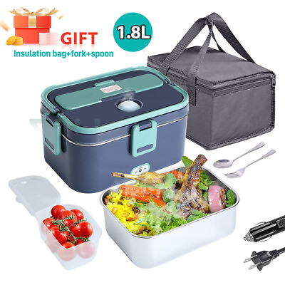#ad 1.8L 110V Electric Heating Lunch Box Portable Car Office Food Warmer Container $25.64