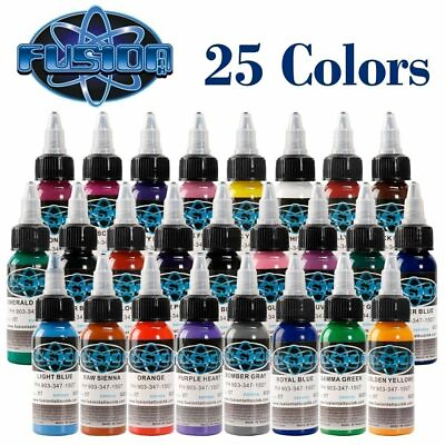 #ad Professional 25 Color Ink Fusion Tattoo Permanent Set Set 1oz 30ml 3D Art Makeup $59.99